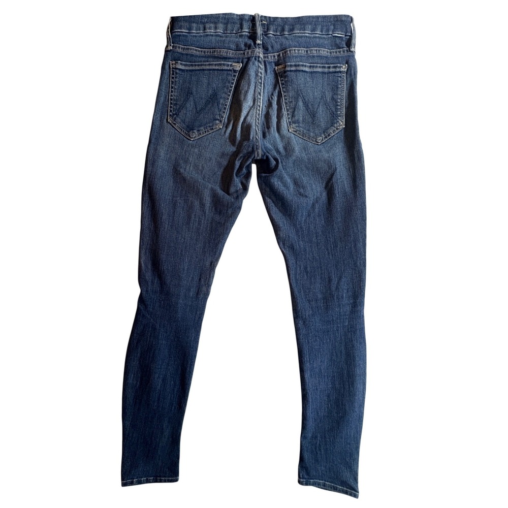 Mother Skinny Jeans Womens 27 Blue Distressed Mid Rise Stretch Denim Casual - Picture 2 of 9